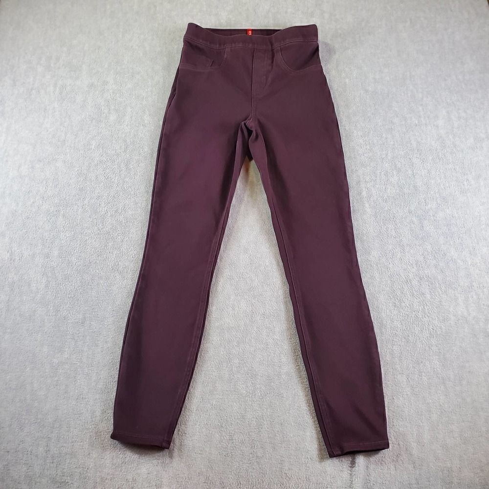 Spanx Leggings Womens Small Petite Maroon Skinny Pull On Ankle Jeggings